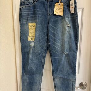 BNWT Democracy Blue Distressed Jeans 14W